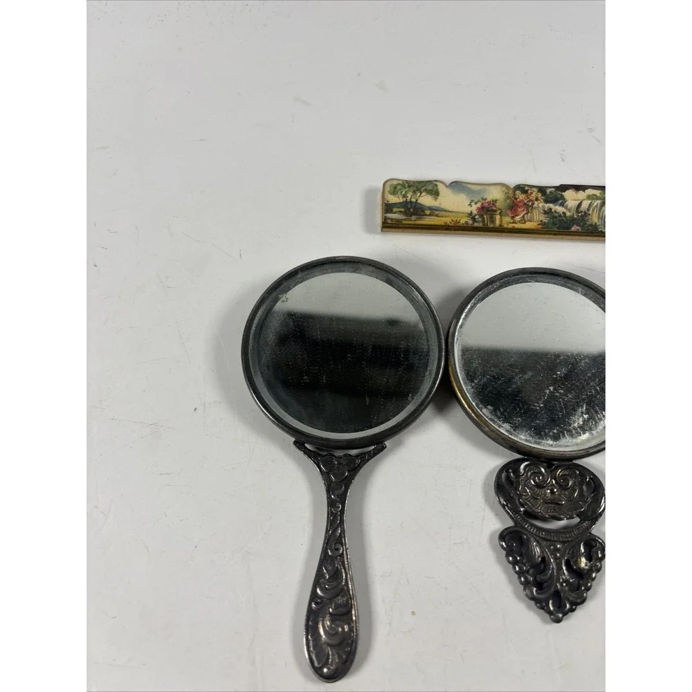 Vintage Desk Vanity Lot Magnifying Glasses Letter Opener Pocket Mirror
